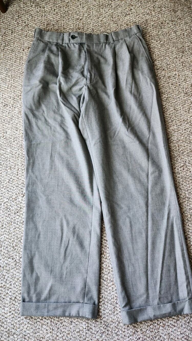 Bert Pulitzer Martin Men's Dress Pants 34x30 Gray Pinstripe Poly Viscose #612